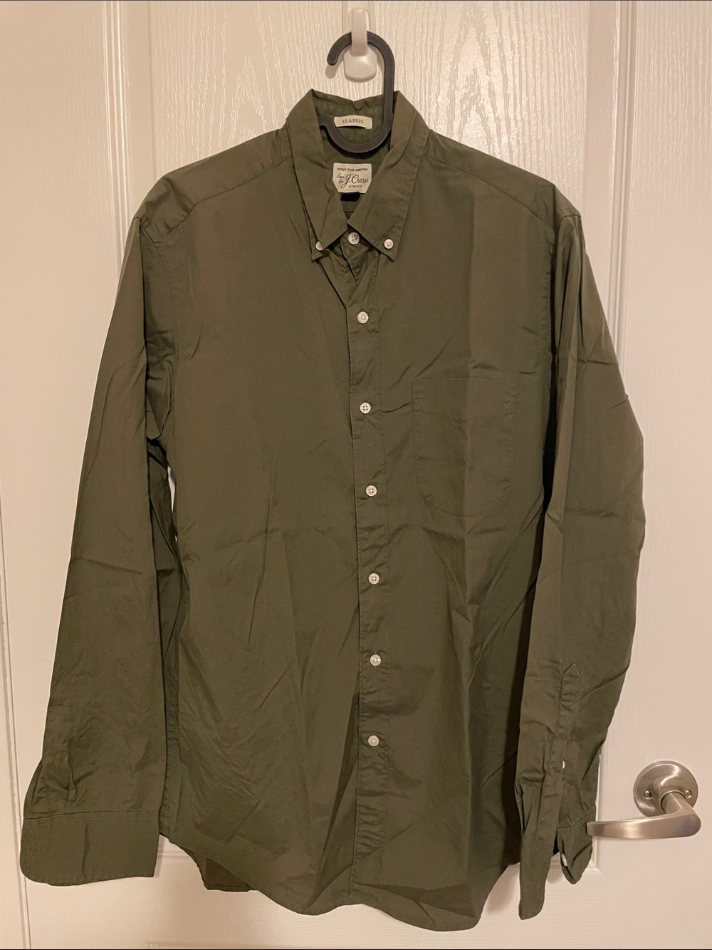 JCREW Secret Wash Olive Green Men's Button-Down Shirt | S
